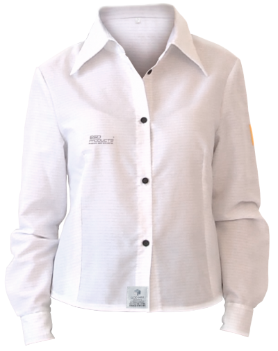 ESD Oxford Shirts Business IFG White Shirts With Long Sleeves CT35 Fabric Female XS - 473.AIFG-ACT35-WXS